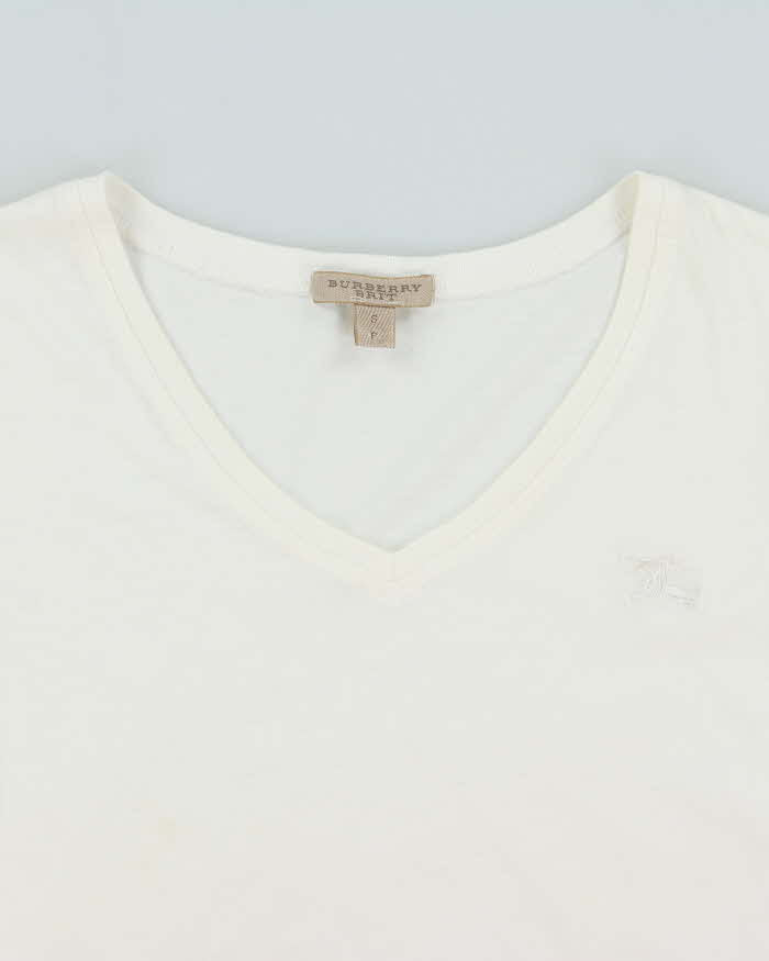 Vintage Y2k 00s Burberry Brit V Neck T-shirt - S