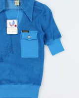 DSWT 1970s Pooh Jeans Soft Line Towelling Polo Shirt - S