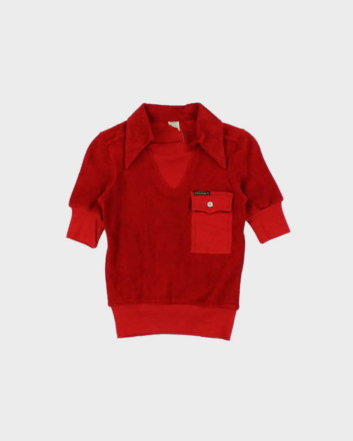 DSWT 1970s Pooh Jeans Soft Line Towelling Polo Shirt - S
