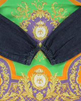 Vintage Y2K 00s D&amp;G Women's Baroque Long Sleeve Denim Blouse - M