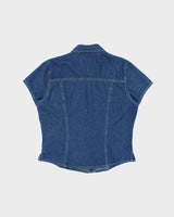 Vintage 2000s Nevada Denim Short Sleeve Blouse - M