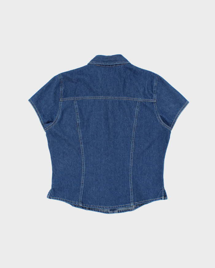 Vintage 2000s Nevada Denim Short Sleeve Blouse - M