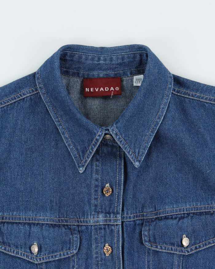 Vintage 2000s Nevada Denim Short Sleeve Blouse - M