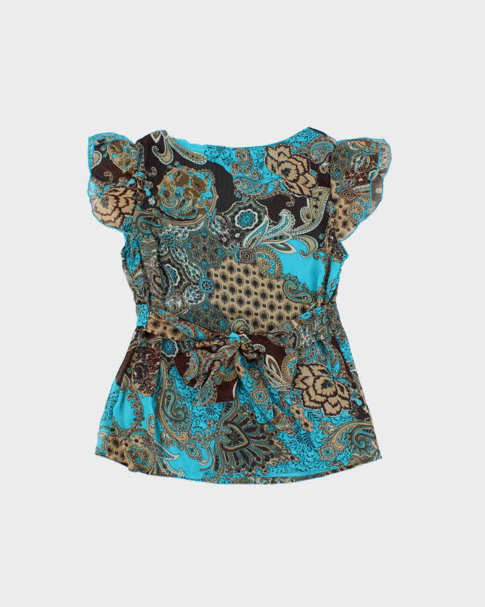 Vintage Y2k 00s Beechers Brook Paisley Pattern Floaty Blouse - M