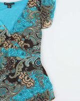 Vintage Y2k 00s Beechers Brook Paisley Pattern Floaty Blouse - M