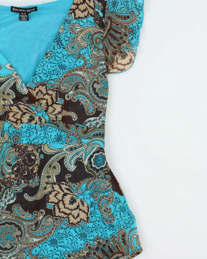 Vintage Y2k 00s Beechers Brook Paisley Pattern Floaty Blouse - M