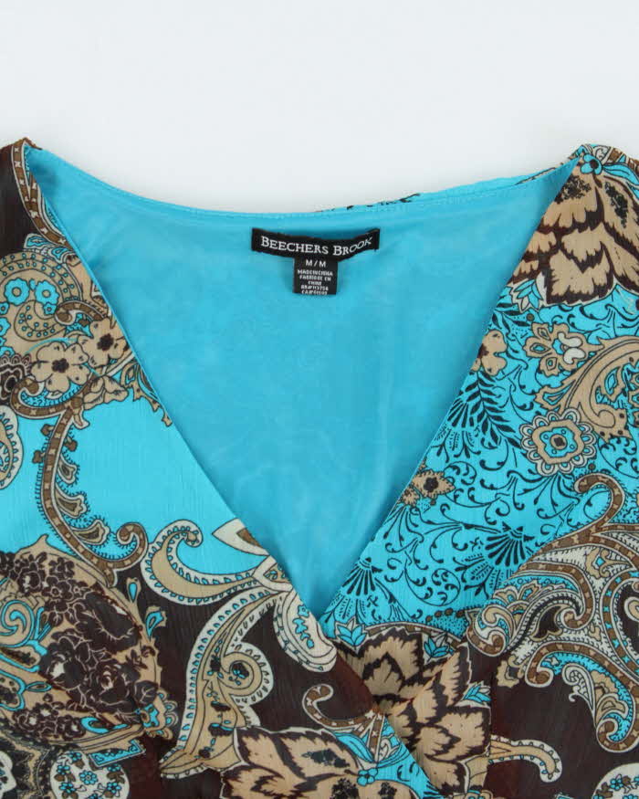 Vintage Y2k 00s Beechers Brook Paisley Pattern Floaty Blouse - M