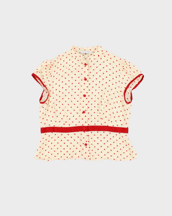 Vintage 00s Precis Polka Dot Sheer Blouse - M