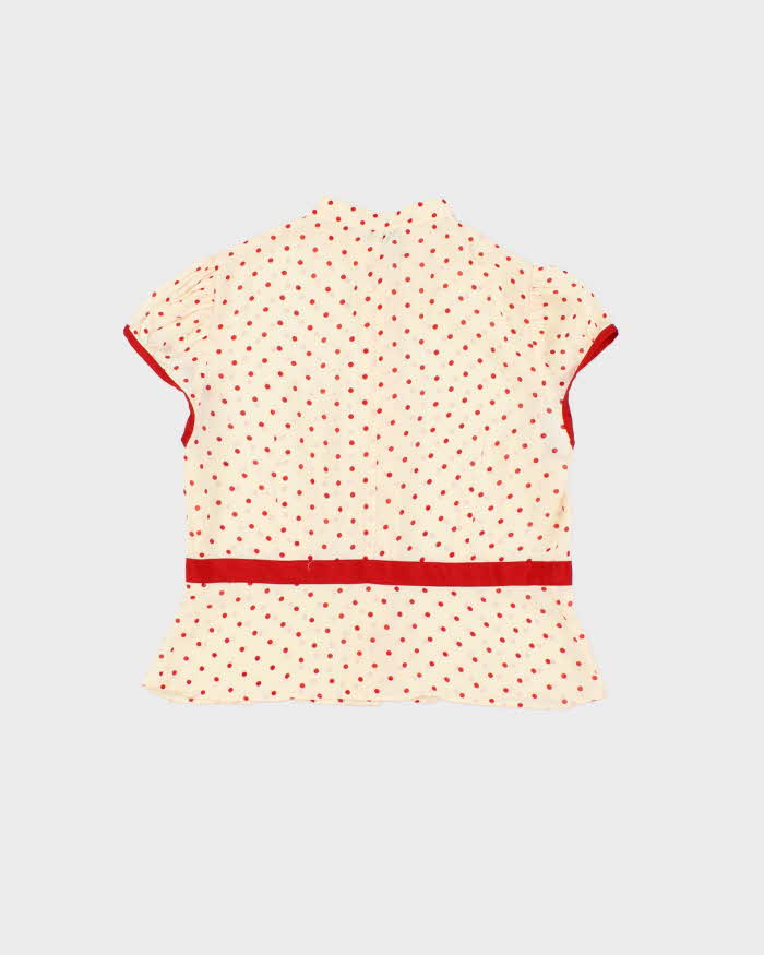 Vintage 00s Precis Polka Dot Sheer Blouse - M