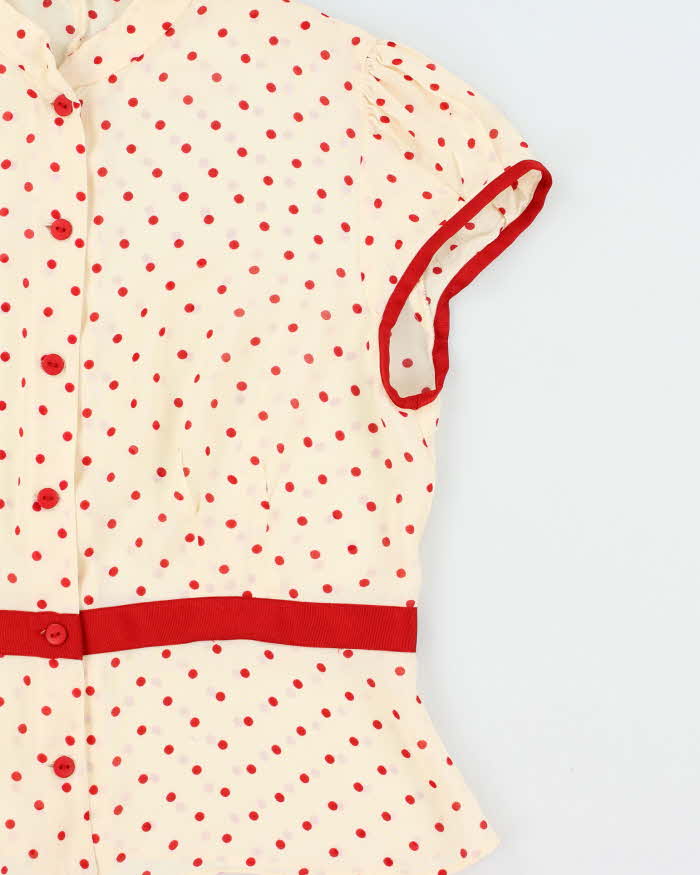 Vintage 00s Precis Polka Dot Sheer Blouse - M