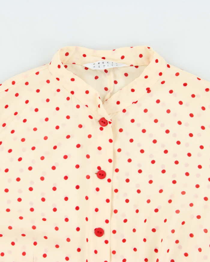 Vintage 00s Precis Polka Dot Sheer Blouse - M