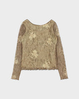 Vintage Y2k 00s Olsen Collection Mesh Long Sleeve Top - S
