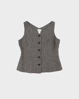 Vintage 1990s Loft Linen Blend Waistcoat Style Top - M