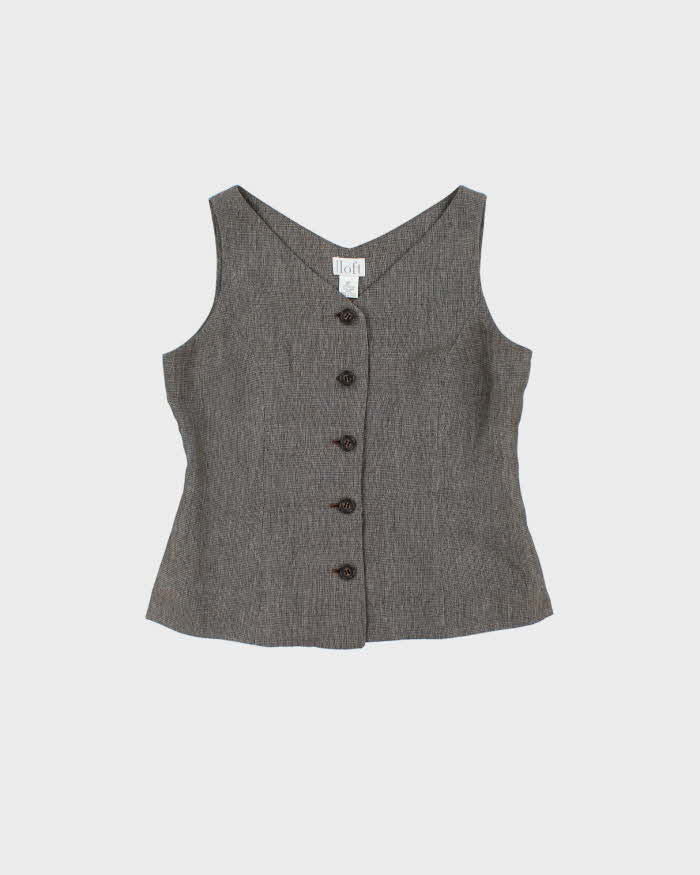 Vintage 1990s Loft Linen Blend Waistcoat Style Top - M