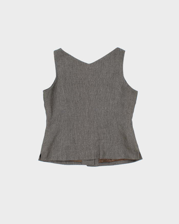 Vintage 1990s Loft Linen Blend Waistcoat Style Top - M