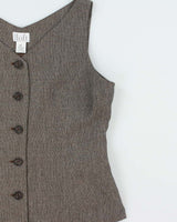 Vintage 1990s Loft Linen Blend Waistcoat Style Top - M