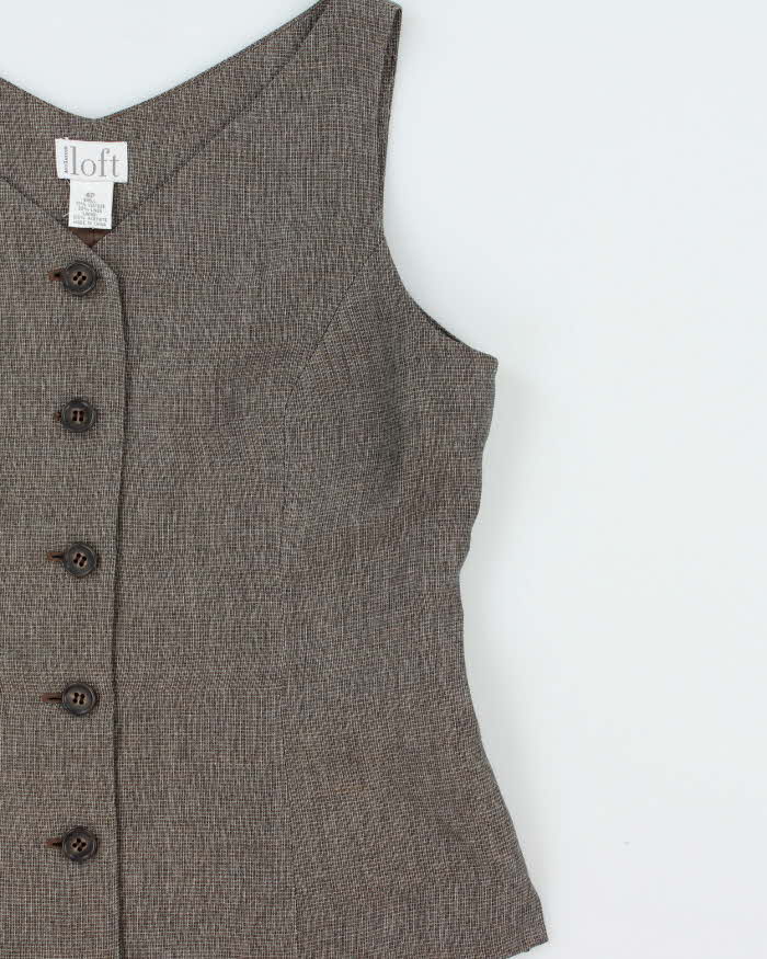 Vintage 1990s Loft Linen Blend Waistcoat Style Top - M
