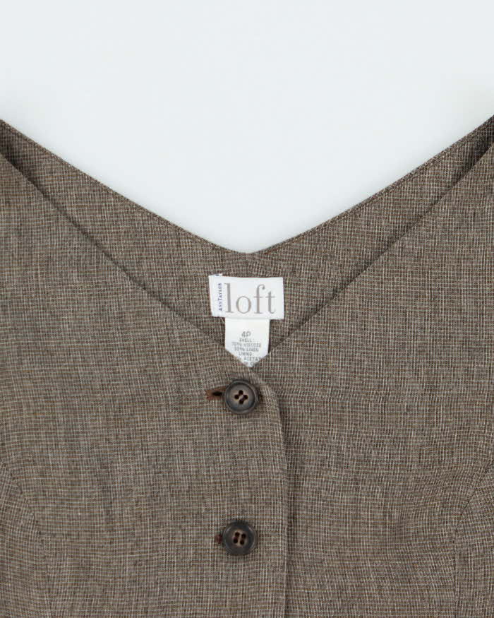 Vintage 1990s Loft Linen Blend Waistcoat Style Top - M