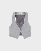 Vintage Y2k 2000s Valley Girl Stripe Waistcoat Style Top - S