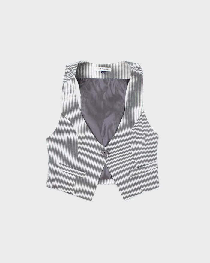Vintage Y2k 2000s Valley Girl Stripe Waistcoat Style Top - S