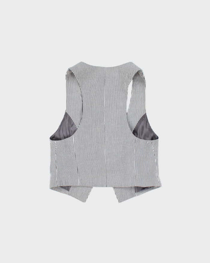 Vintage Y2k 2000s Valley Girl Stripe Waistcoat Style Top - S