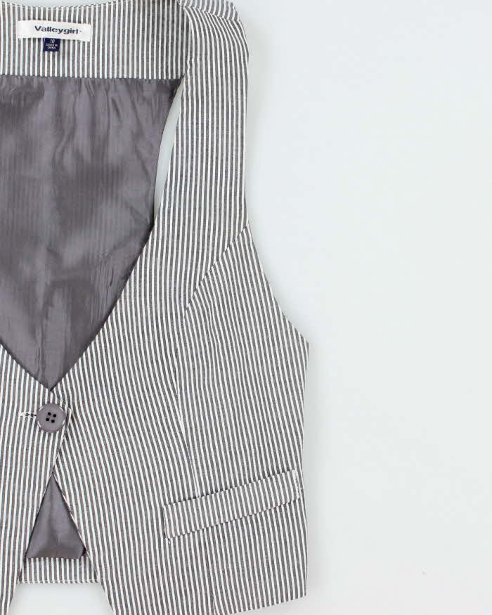 Vintage Y2k 2000s Valley Girl Stripe Waistcoat Style Top - S