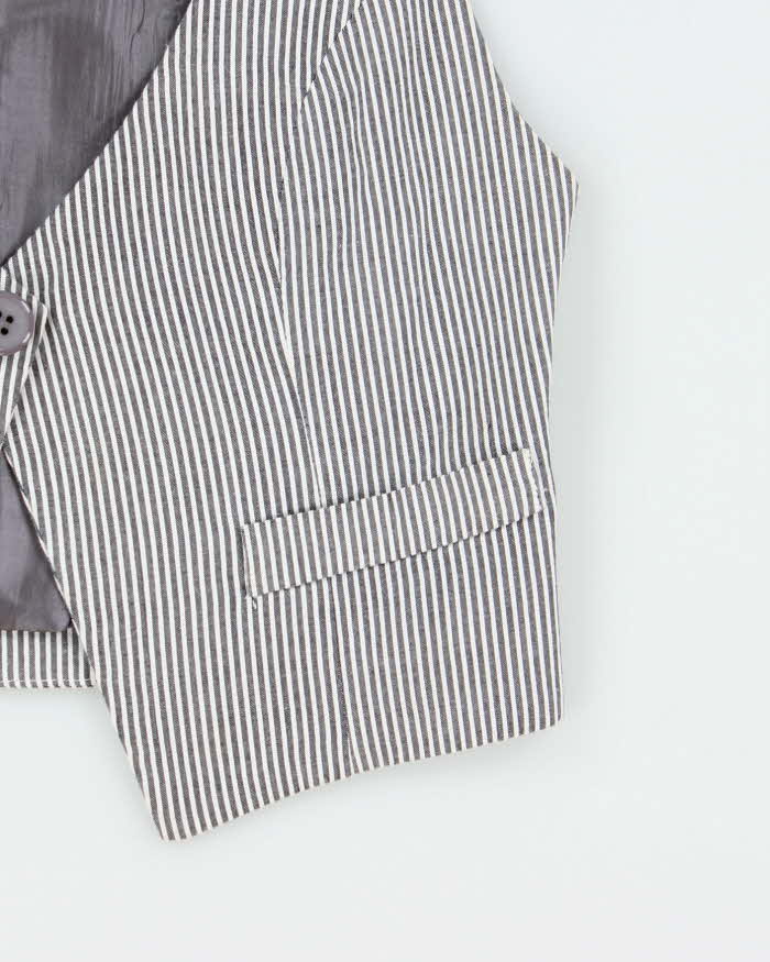 Vintage Y2k 2000s Valley Girl Stripe Waistcoat Style Top - S