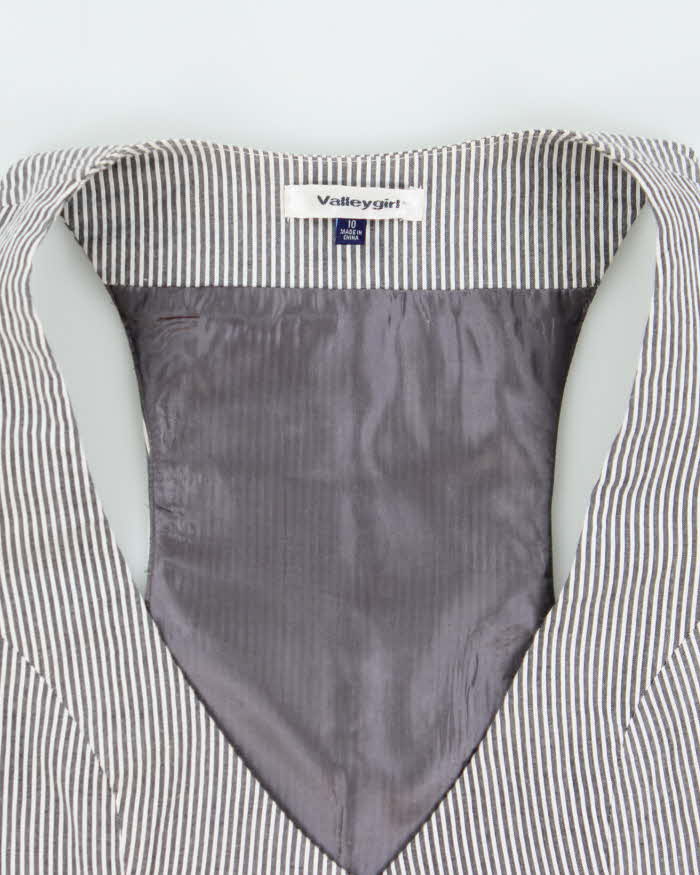 Vintage Y2k 2000s Valley Girl Stripe Waistcoat Style Top - S