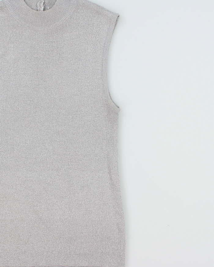 Vintage 1980s R.P. Knitting Sparkly High Neck Top - S