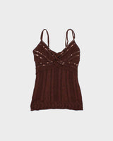 Vintage Y2k 2000s Le Chateau Sequin Knit Cami Top - S