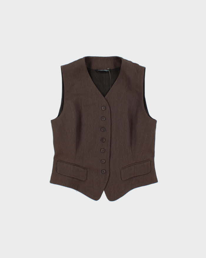 Vintage 2000s Laura Ashley Wool Waistcoat Top - M