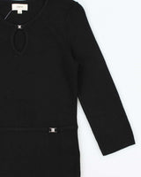 Vintage 1990s Laura Key Hole Detail 3/4 Length Sleeves Knit Top - S