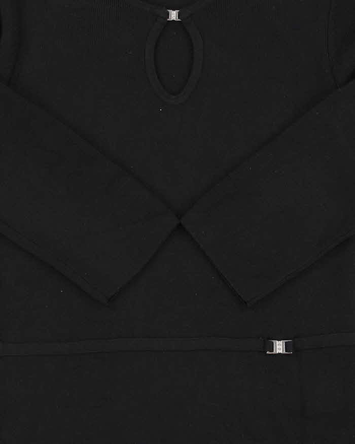 Vintage 1990s Laura Key Hole Detail 3/4 Length Sleeves Knit Top - S