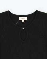 Vintage 1990s Laura Key Hole Detail 3/4 Length Sleeves Knit Top - S