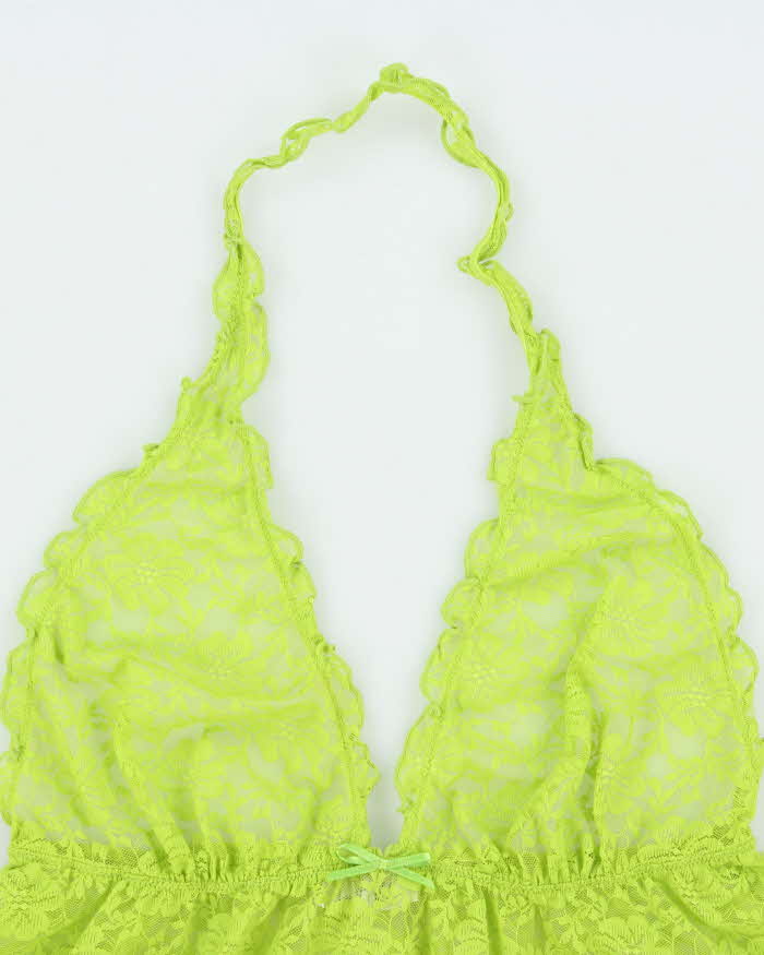 Vintage Y2k 2000s La Senza Lace Halter Neck Top - S