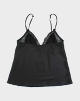Vintage 1990s Silk &amp; Satin Lace Detail Cami - S