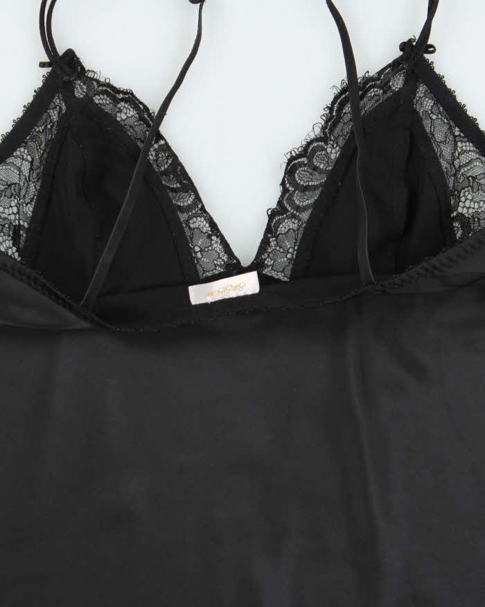 Vintage 1990s Silk &amp; Satin Lace Detail Cami - S