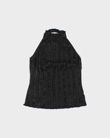 Vintage 2000s MXM Ruffle Detail Low Back Halter Neck Top - M