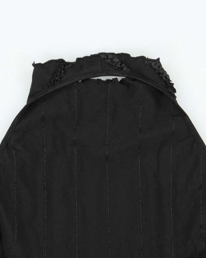 Vintage 2000s MXM Ruffle Detail Low Back Halter Neck Top - M