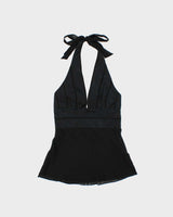 Vintage 2000s BCBG Max Azria Silk Halter Neck Top - XS