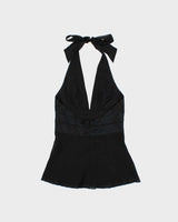 Vintage 2000s BCBG Max Azria Silk Halter Neck Top - XS
