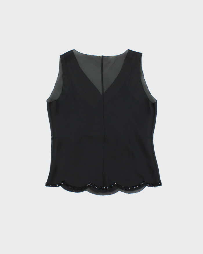 Vintage 1990s Bianca Nygard Sheer Beaded Top - M