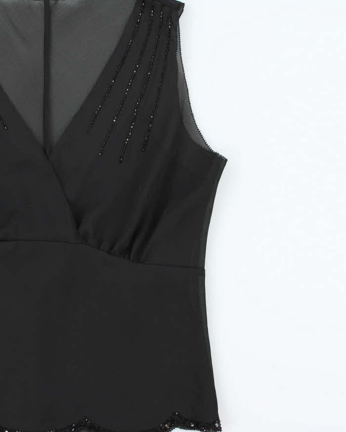 Vintage 1990s Bianca Nygard Sheer Beaded Top - M