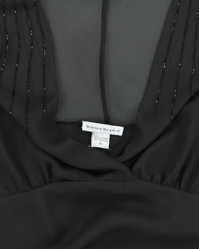Vintage 1990s Bianca Nygard Sheer Beaded Top - M