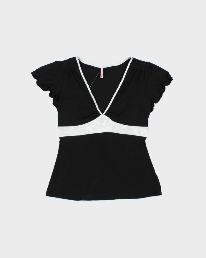 Vintage Y2k 2000s Tempted Low V Cap Sleeve Top - M