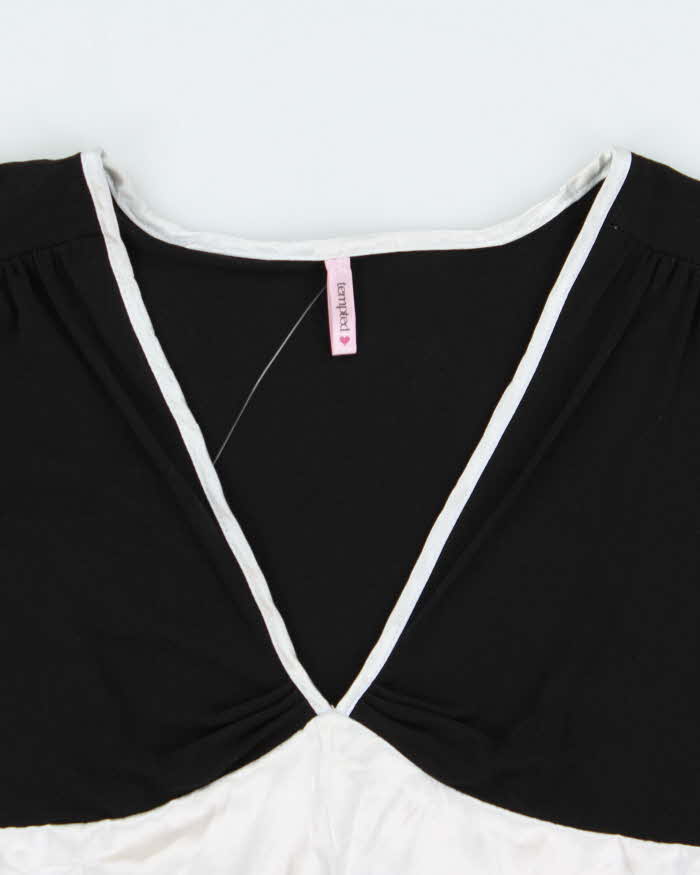 Vintage Y2k 2000s Tempted Low V Cap Sleeve Top - M