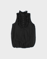 Vintage Y2k 2000s Lady Dutch Sheer Frilly Bubble Blouse - M