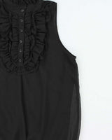 Vintage Y2k 2000s Lady Dutch Sheer Frilly Bubble Blouse - M