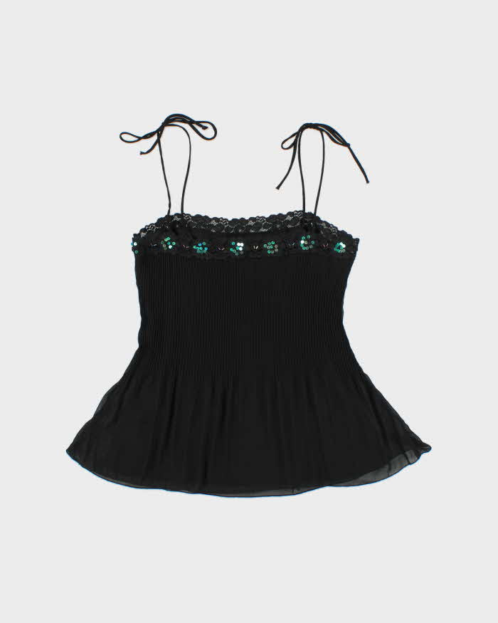 Vintage Y2k 2000s Dolled Up Plisses Sequin Cami - M
