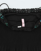 Vintage Y2k 2000s Dolled Up Plisses Sequin Cami - M